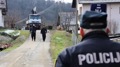 Policijski očevid u ulici Jana Žiške u Pakracu/Foto: MojPortal.hr/Nikica Puhalo