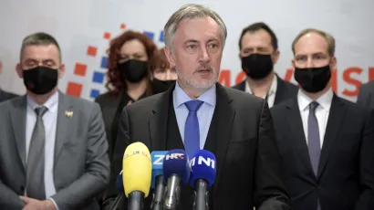 Konferencija za medije Miroslava Škore nakon prvog Općeg sabora Domovinskog pokreta/Foto: Bruno Konjevic/CROPIX