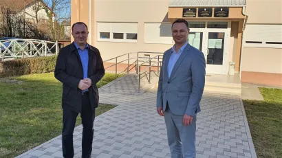 Gradonačelnik garešnice Josip Bilandžija i HDZ-ov kandidat za župana Marko Marušić/Foto: HDZ