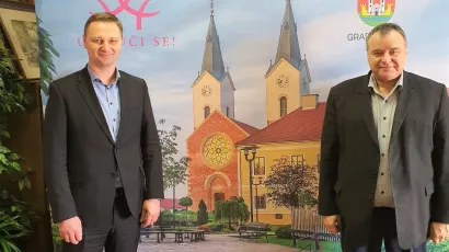 HDZ-ov kandidat za župana Marko Marušić i gradonačelnik Čazme Dinko Pirak/Foto: HDZ