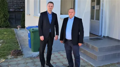 Kandidat za župana Marko Marušić s načelnikom općine Dežanovac, Josipom Stjepanovićem