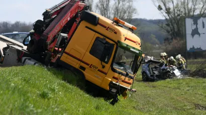 Stravičan prizor nakon prometne nesreće na bjelovarskoj obilaznici u kojoj su poginule dvije osobe/Foto: Željko Hajdinjak/CROPIX