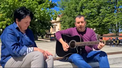Ljerka Voborski i Mario Šuvak zaslužni su za ovu pjesmu o Daruvaru / Foto: Screenshot