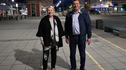 Damir Lneniček i Vanda Cegledi sretni su nakon prvih neslužbenih rezultata jer će voditi Daruvar još četiri godine/Foto: MojPortal.hr