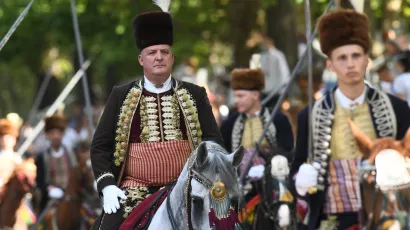 Alkarski vojvoda Bosko Ramljak na prošlogodišnjoj Sinjskoj alci/Foto: Tom Dubravec/CROPIX