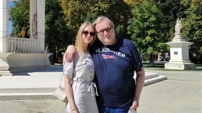 Bogdan Diklić s kćerkom Sofijom koja je ove godine peti put s ocem došla na BOK fest u Bjelovar/Foto: Martina Čapo