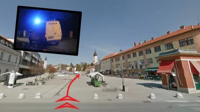 Mjesto gdje je mladi Daruvarčanin automobilom ušao u pješačku zonu i vozio se do Julijevog parka/Foto: Google, Dark Tomaš/Cropix