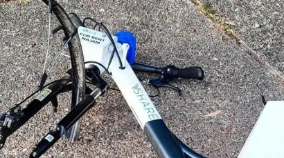 Uništeni električni bicikl u Bjelovaru/Foto: Privatni album