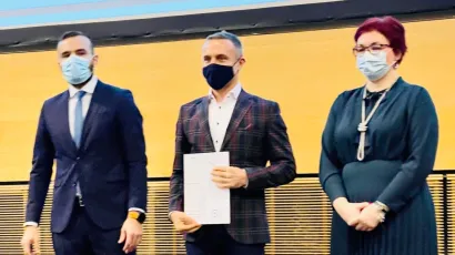 Ravnatelj Suvenira Arbor Alen Baščevan, ministar Aladrović i ravnateljica Zavoda za zapošljavanje osoba s invaliditetom Damira Benc /Foto: Alen Baščevan