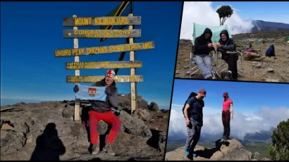 Davor Guberović je na vrhu Kilimanjara razvio zastavu Grada Daruvara/Foto: Privatni album