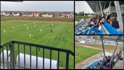 Unatoč kiši, solidan broj navijača došao je pogledati prvu utakmicu na novi stadion u Bjelovaru/Foto: MojPortal