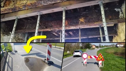 Iako je zbog oštećenja na snazi zabrana prometa, on se i dalje odvija potpuno neometano/Foto: Mario Barać
