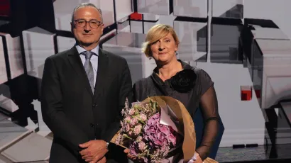 Robert Šveb, glavni ravnatelj HRT-a i Marijana Kranjec/ Foto: Dario Njavro/HRT<br>