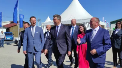 Žuoan Marko Marušić, premijer Andrej Plenković, ministrica poljoprivrede Marija Vučković i direktor sajma Zlatko Salaj/Foto: Martina Čapo