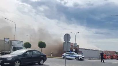 Požar u supermarketu Spar u Grubišnom Polju/Foto: Čitatelj