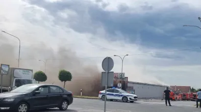 Požar u supermarketu Spar u Grubišnom Polju/Foto: Čitatelj