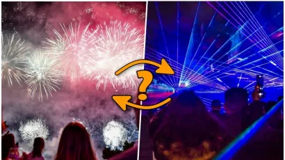 Laserski show sve više zamjenjuje vatromet/ Foto: Tonci Plazibat/CROPIX/ D. Kirin<br>