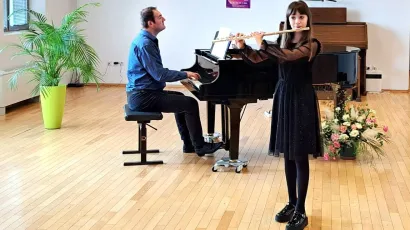Tereza Bolanča i korepetitor prof. Tomislav Milić/ Foto: GŠ Brune Bjelinskog