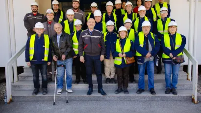 Članove Društva za inženjere i tehničare Sisak dočekao je predsjednik Uprave ABS-a Sisak, Davor Šošić/Foto: ABS Sisak