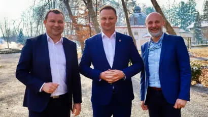 Gradonačelnik Grada Damir Lneniček, župan Marko Marušić i ravnatelj Daruvarskih toplica Ratko Vuković/ Foto: BBŽ