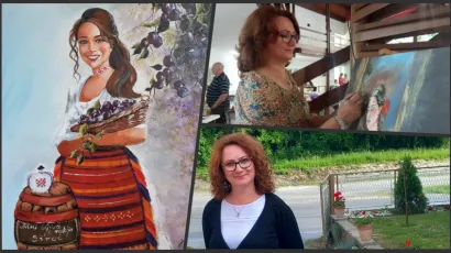 Dalija je ispred Općine Sirač domaćin Likovne kolonije u Siraču/Foto: Privatni album
