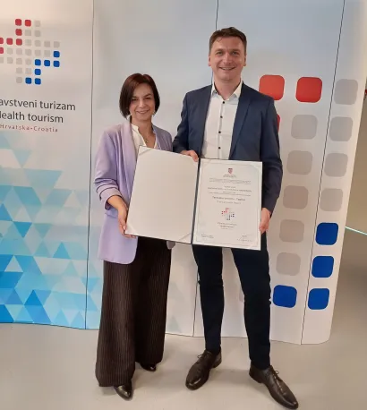 Ravnatelj Toplica Lipik Goran Pušćenik s Anitom Vondrak, voditeljicom Odjela za zdravstveni turizam, prodaju i marketing Toplica Lipik Anitom Vondrak/Foto: Toplice Lipik