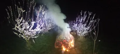 Voćari su nekoliko noći u voćnjacima palili vatre/Foto: Privatni album