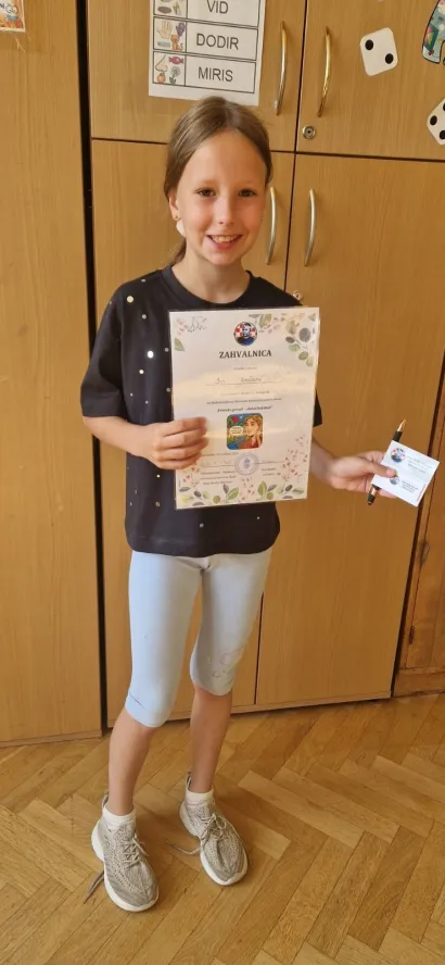 Malena umjetnica svojim je radom oduševila stručni žiri/Foto: OŠ Čazma
