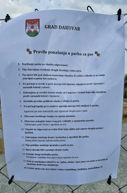 Pravilnik za ponašanje u parku/Foto: Nikica Puhalo/MojPortal.hr