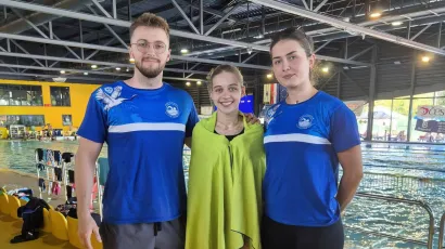 Trener Ivan Pavlić, Ele Tuček i asistentica trenera Karla Hrůza /Foto: PKSSD