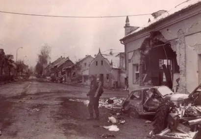 Središte Lipika nakon oslobođenja/Izvor: Knjiga "Kako se branio Lipik"