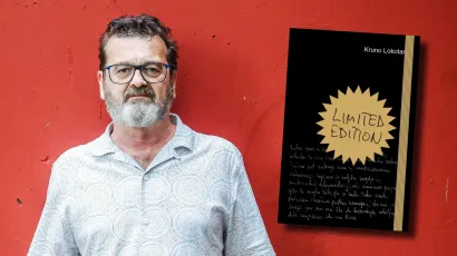 Kruno Lokotar i naslovnica njegove knjige "Limited edition"/Foto: Marko Todorov/CROPIX