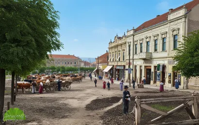 sajmeni dan na trgu u Daruvaru gdje se vide kvalitetne pasmine krava 1922./Foto: Privatni album