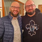 Tomislav Novinc sa svojim dvojnikom iz Mađarske/Foto: Privatni album