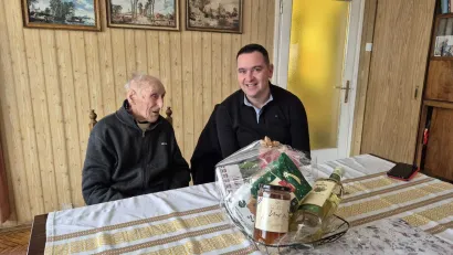 S načelnikom Kutanjcem razgovarao je o nogometu/Foto: Općina Veliko Trojstvo