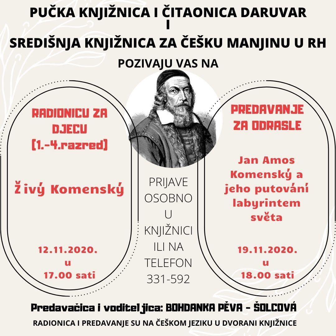 Fotografija: Predavanje o poznatom češkom pedagogu, filozofu, teologu i književniku Janu Amosu Komenskom, održati će učiteljica iz Češke Bohdanka Šolcova