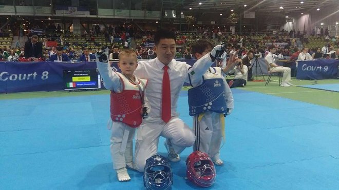 Danas šestogodišnji Petar Daskijević, prije tri godine imao je svoju prvu službenu borbu na natjecanju u Stuttgartu, čime je postao neslužbeno najmlađi natjecatelj u taekwondou na svijetu / Foto: Privatni album