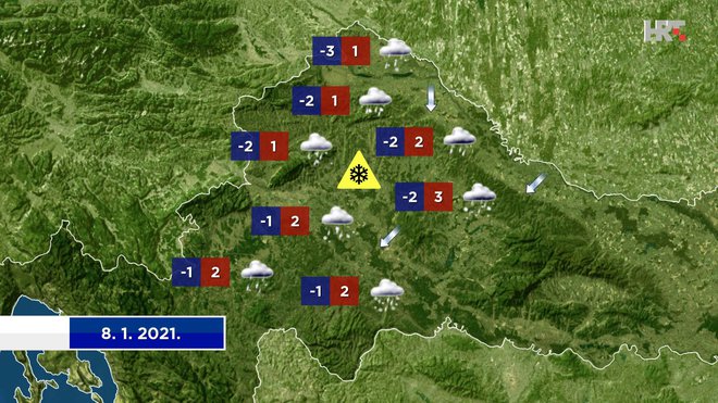 Na cijelom području Bjelovarsko-bilogorske županije očekuju se snježne pahulje/Foto: Screenshot HTV