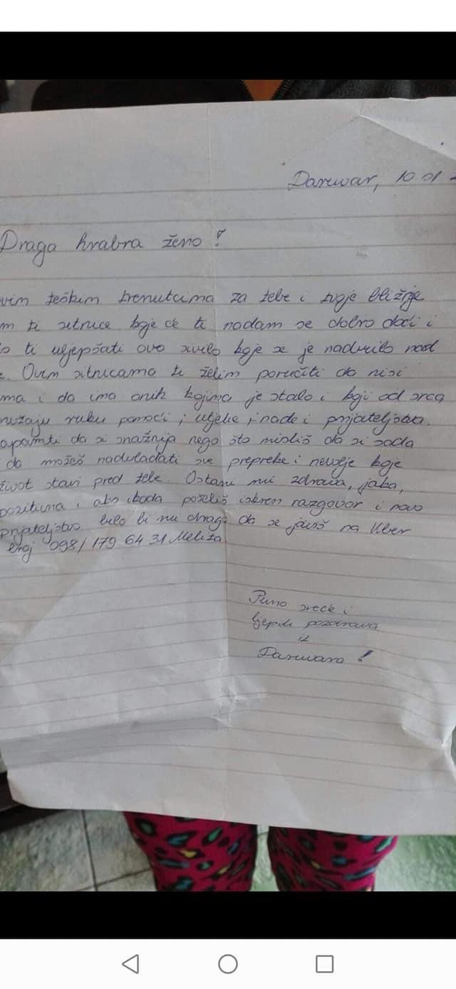 Pismo jedne žene s područja Daruvara za ženu iz Sisačko-moslavačke županije/Foto: Andrijana Vinković