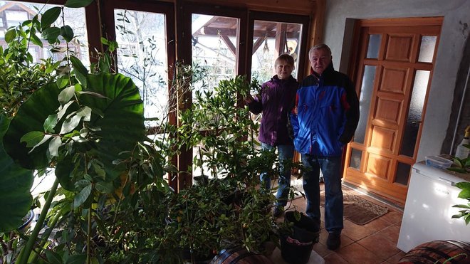 Boris i Ewa Marczak-Risek u zelenom, kućnom zimskom vrtu/Foto: Mario Barać