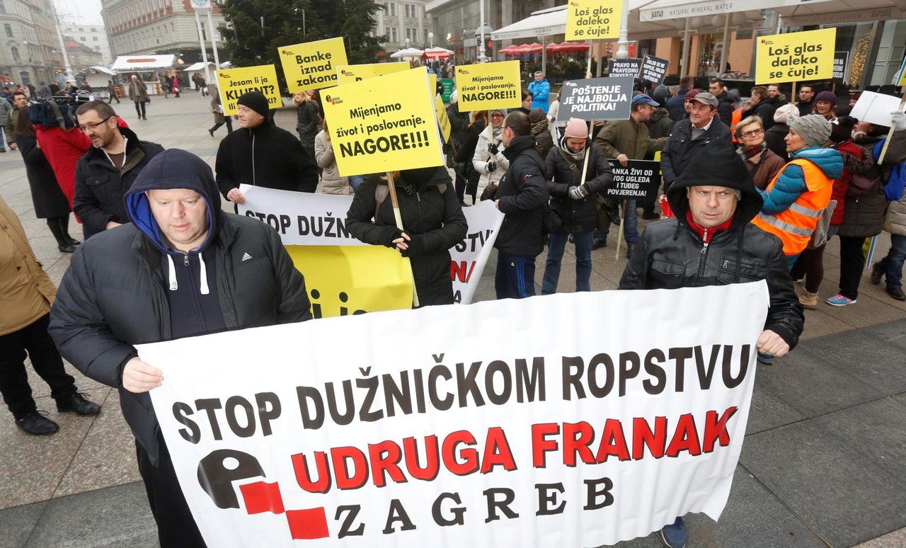 Fotografija: Prosvjed članova udruge Franak održan 2015. u Zagrebu/Foto: Damjan Tadic/CROPIX