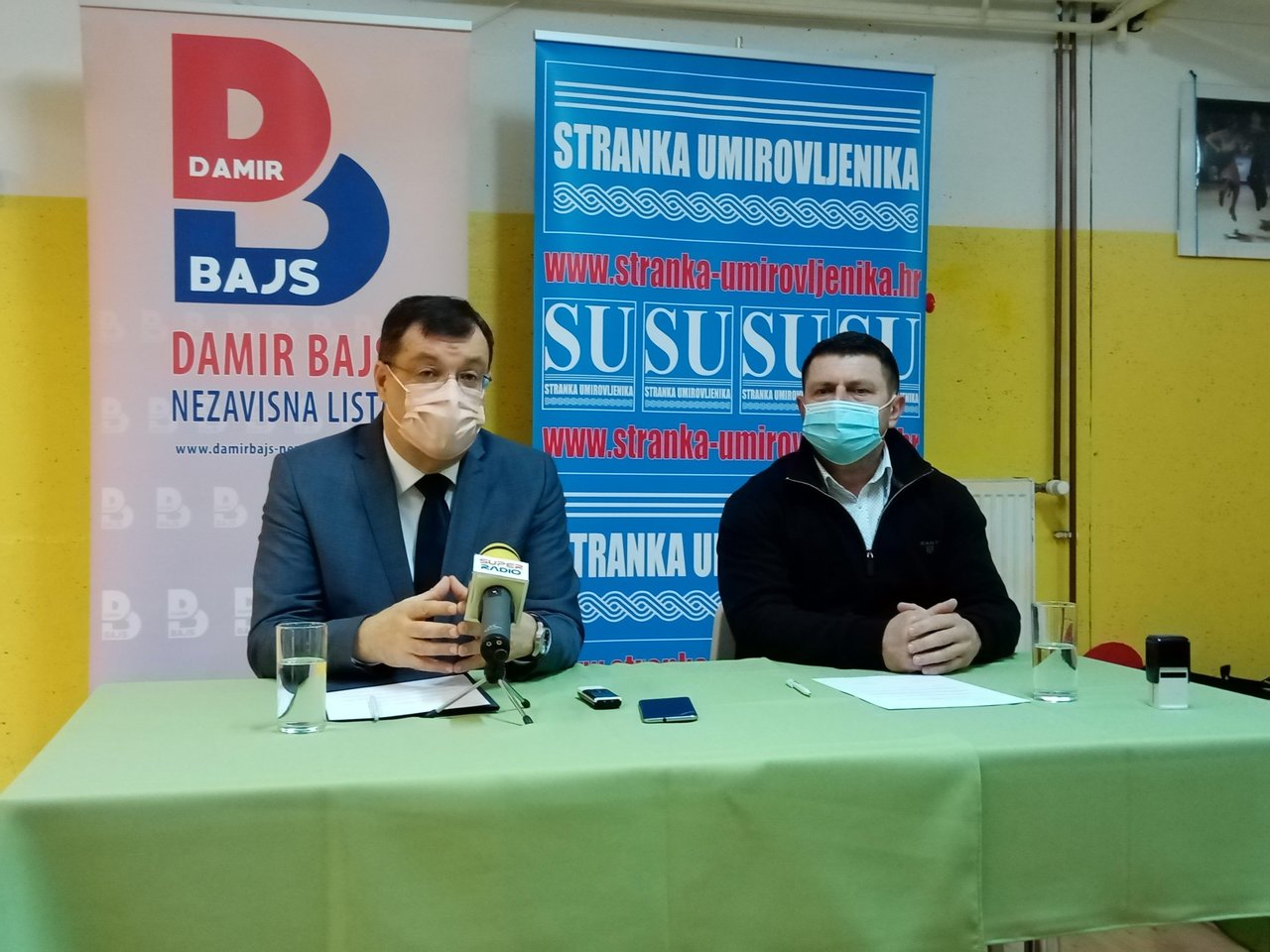 Fotografija: Bjelovarsko-bilogorski župan Damir Bajs i Željko Held, predsjednik ŽO Stranke umirovljenika/ Foto: Deni Marčinković