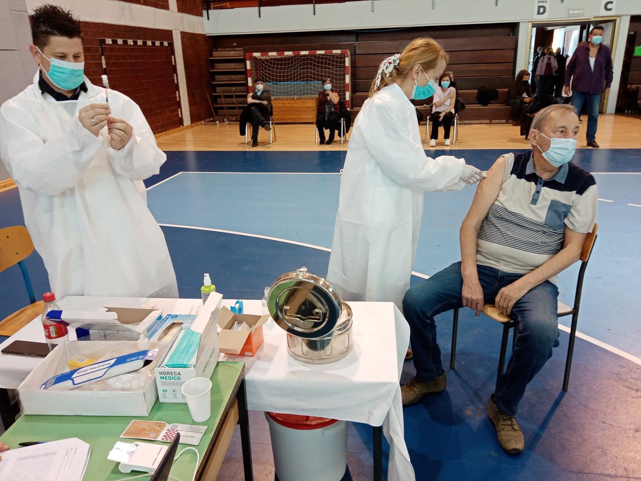 Fotografija: U Dvorani europskih prvaka danas je bio organiziran punkt za cijepljenje protiv korona virusa/ Foto: Deni Marčinković