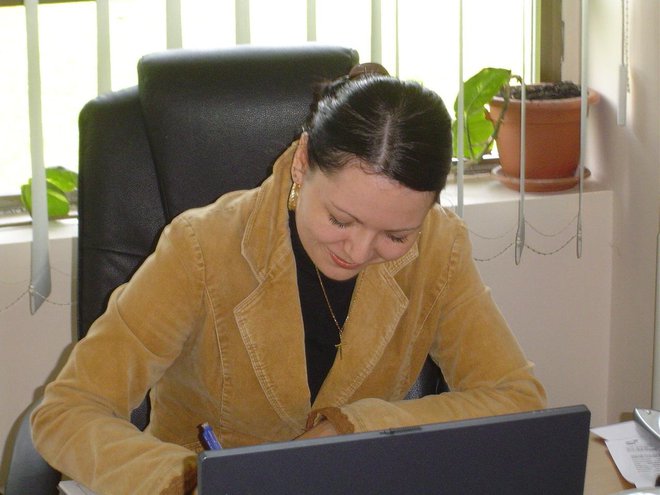 Violeta u svom uredu u Lipik Glasu/Foto: Mario Barać