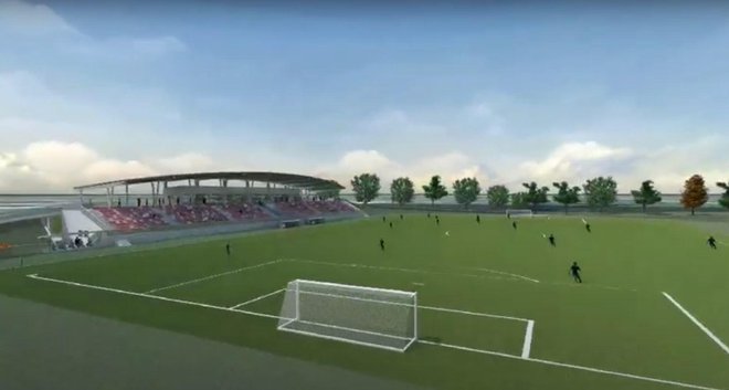 Digitalna simulacija izgleda budućeg Gradskog stadiona Bjelovar
