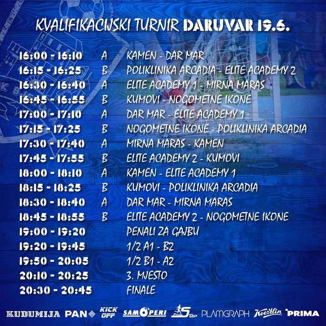 Ovako je izgledao raspored utakmica/Foto: Malonogometni klub Bjelovar