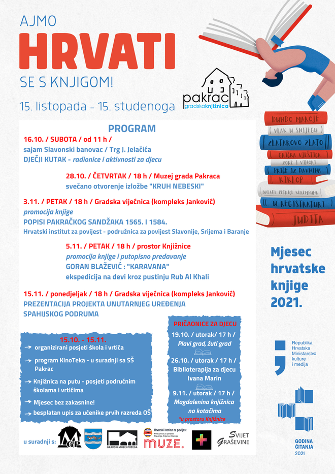 <p>U Pakračkoj knjižnici pripremili su za vas bogat program i brojne aktivnosti povodom Mjeseca hrvatske knjige/Foto: Knjižnica Pakrac</p>
