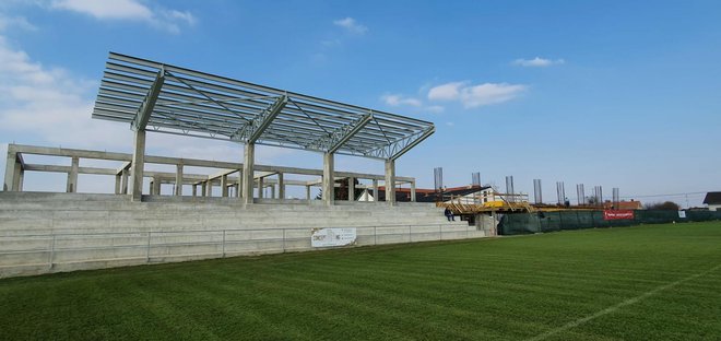 Stadiona NK Mladosti iz Ždralova u izgradnji/ Foto: Grad Bjelovar
