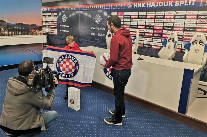 Mislavu se ostvario san i bio je poseban gost Hajduka, kluba za koji navija/Foto: Ivan Pušćenik
