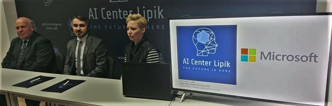 Vinko Kasana, Dejan Iličić i Tatjana Skoko uoči potpisivanja ugovora o suradnji AI Centra Lipik i Microsofta Hrvatska/Foto: Mario Barać
